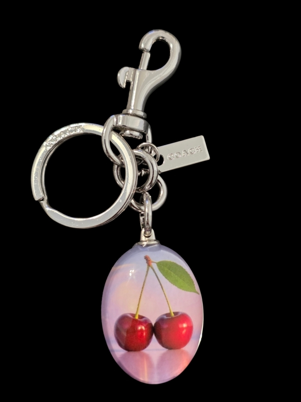 Letter "C" Cherry Heart Keychain | Keyfob | Bag Charm